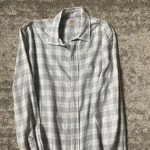 Faherty Gray/Blue accent Flannel - (L)